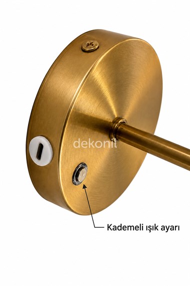 Luna Balon Şarjlı Led Duvar Apliği – Eskitme Gold