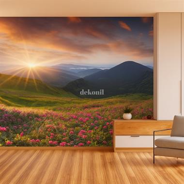 Manzara Desenli Tekstil Tabanlı Kişiye Özel Baskı Duvar Kağıdı