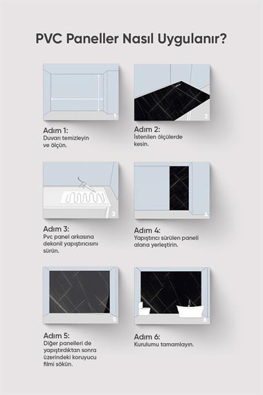 Matt Black Pvc Duvar Paneli 122*244cm