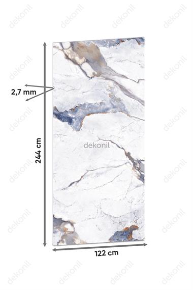 Mavi Gri Mermer Desenli Pvc Duvar Paneli 122*244cm