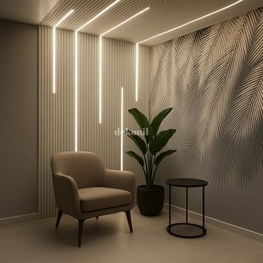 MDF Lambri Alüminyum Kasa Gün Işığı Led Işık 80 cm