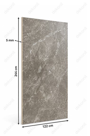 Gri Mix Mermer Desenli Bambu Duvar Paneli 122*244 cm