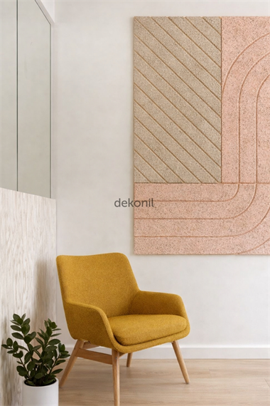 Nera Dekoratif Çift Taraflı MDF Çizgili Duvar Paneli 40*90cm