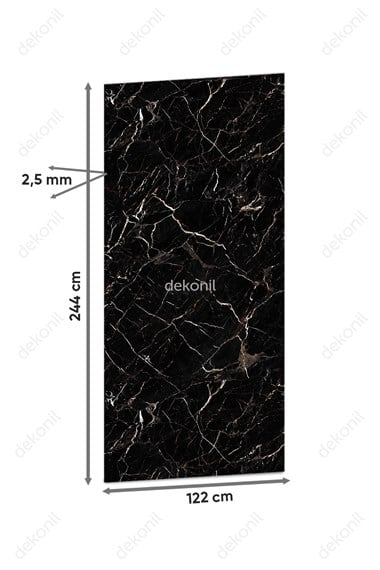 Nero Gold Mermer Desenli PVC Duvar Paneli 122x244 cm