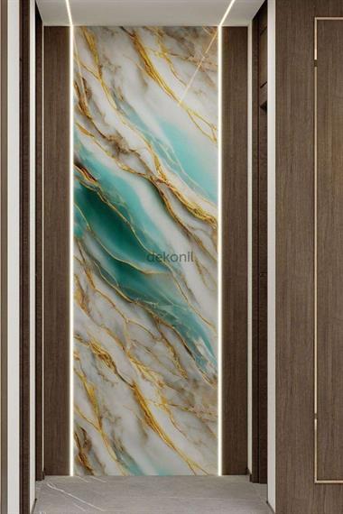 Ocean Gold Mermer Desenli Pvc Duvar Paneli 122*244cm