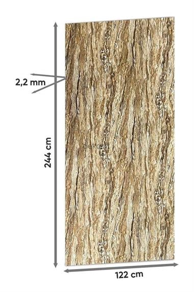 Onyx Toprak Mermer Desenli Işık Geçiren PVC Panel 122*244