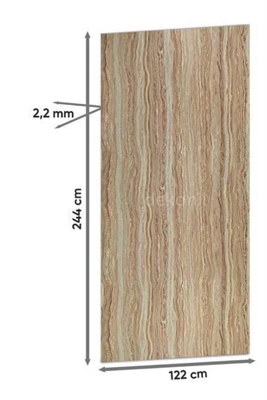 Onyx Traverten Dust Işık Geçiren PVC Duvar Paneli 122*244