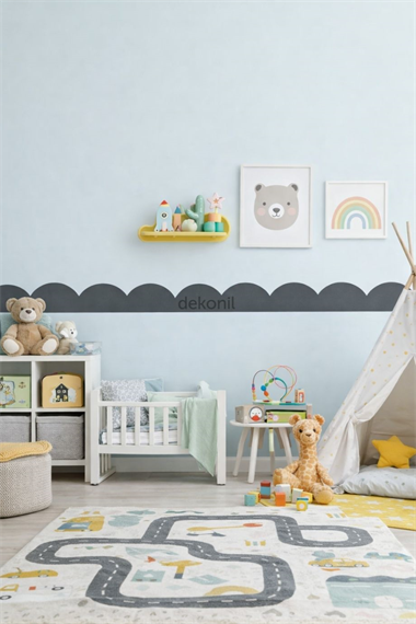 Pera Çocuk Odası Mdf Oval Duvar Bordürü 10*80 cm