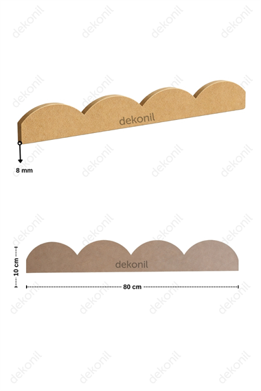 Pera Çocuk Odası Mdf Oval Duvar Bordürü 10*80 cm