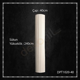 Poliüretan Tam Yivli Sütun 40cm