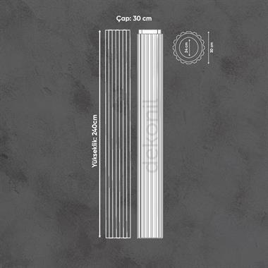 Poliüretan Tam Yivli Sütun 30cm