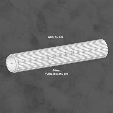 Poliüretan Tam Yivli Sütun 40cm