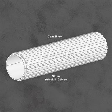 Poliüretan Tam Yivli Sütun 60cm