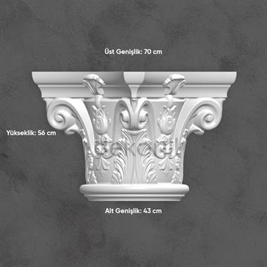 Poliüretan Tam Yivli Sütun Başlık 40cm