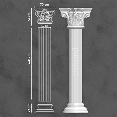 Poliüretan Tam Yivli Sütun Takım 40cm