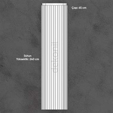Poliüretan Yarım Oval Sütun Takım 60cm