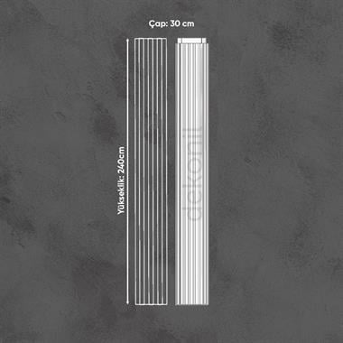 Poliüretan Yarım Yivli Sütun 30cm