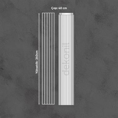 Poliüretan Yarım Yivli Sütun 40cm