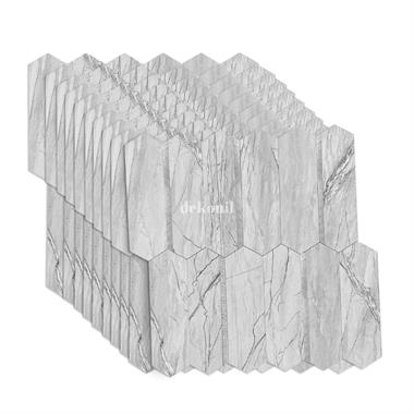 PrimeLock Kendinden Yapışkanlı Mozaik Karo Mermer Gümüş 27*27 cm (10 Adet)