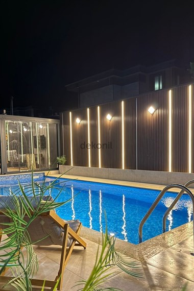 PVC Antrasit Triple Dış Cephe Lambri Kaplaması 19 cm