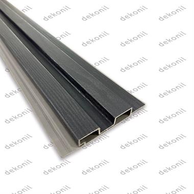 PVC Antrasit İkili Dış Cephe Lambri Kaplaması 12 cm