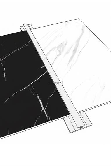 PVC Panel Mat Siyah Ek Birleşim Alüminyum Profil 270 cm