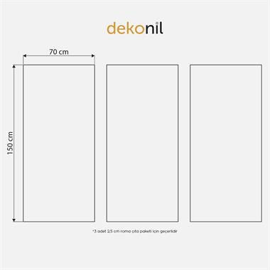 Roma 2.5cm Boyanabilir Hazır Kesilmiş Duvar Çıtası Paketi 3lü (Silikon Hediyeli) (150*70 cm)
