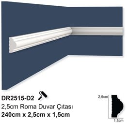 Roma 2.5cm Boyanabilir Hazır Kesilmiş Duvar Çıtası Paketi (110*110cm)