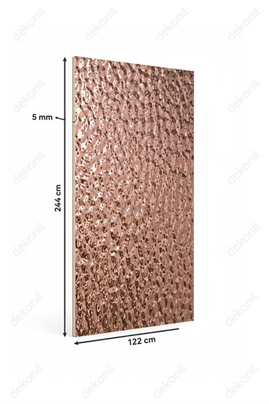 Rose Damla Desenli Bambu Duvar Paneli 122*244 cm
