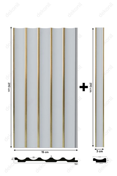 Sea White Gold Tavan ve Duvar Lambri 15cm