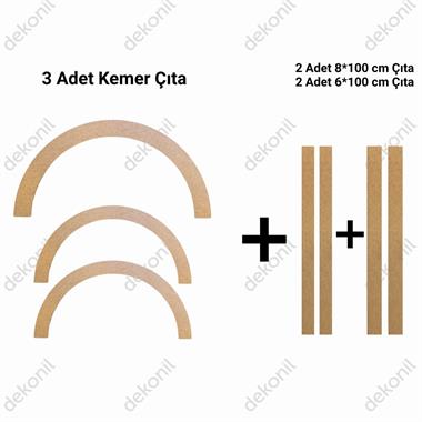 Seren Dekoratif MDF Oval Duvar Paneli Seti 127*248 cm