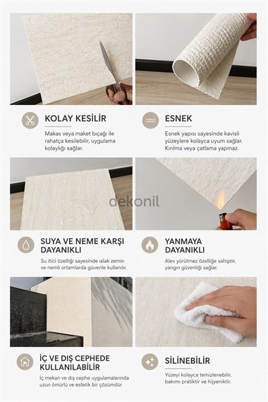 Caramel Mermer Desenli Flex Stone İnce Esnek Doğal Taş Panel 50*100 cm