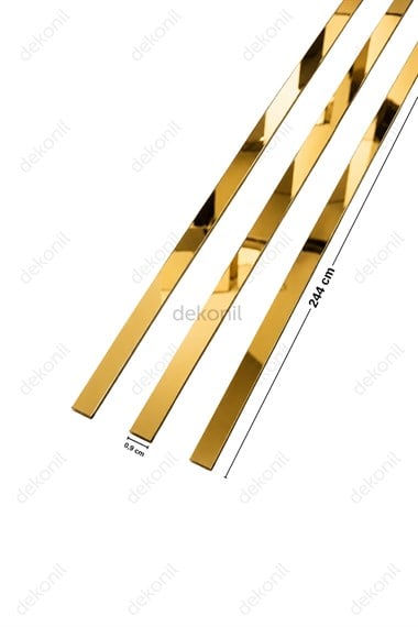 Şerit Pleksi Yapışkanlı Gold Ayna 1 cm
