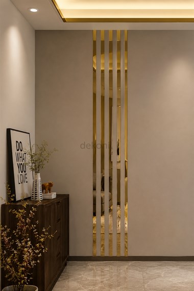 Şerit Pleksi Yapışkanlı Gold Ayna 2.3 cm