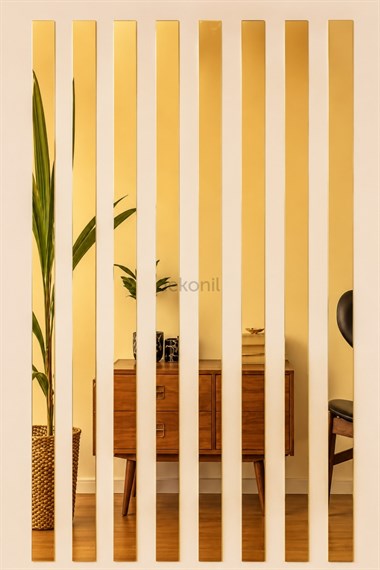 Şerit Pleksi Yapışkanlı Gold Ayna 2.3 cm