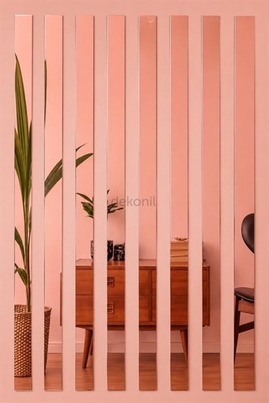 Şerit Pleksi Yapışkanlı Rose Gold Ayna 2,3 cm