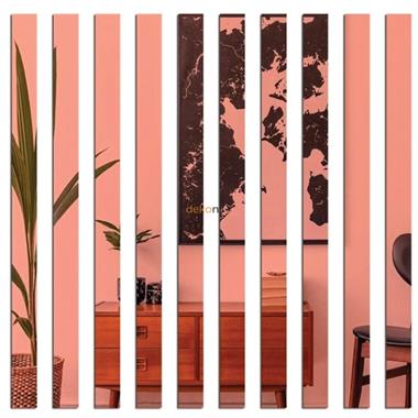Şerit Pleksi Yapışkanlı Rose Gold Ayna 2,3 cm