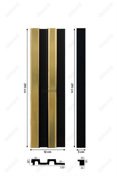 Decorative Black Gold Wall and Ceiling Paneling 12cm
