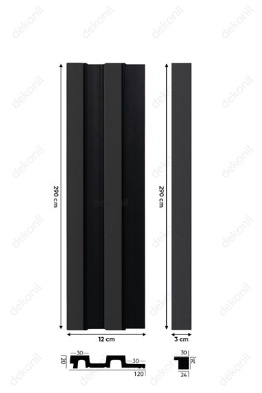 Decorative Elegance Black Anthracite ceiling and Wall paneling 12 cm