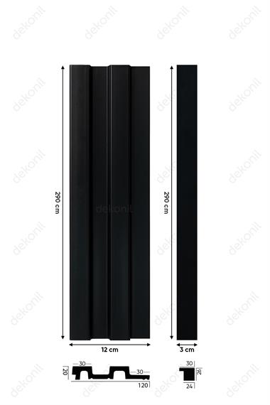 Siyah Duvar ve Tavan Lambri 12cm