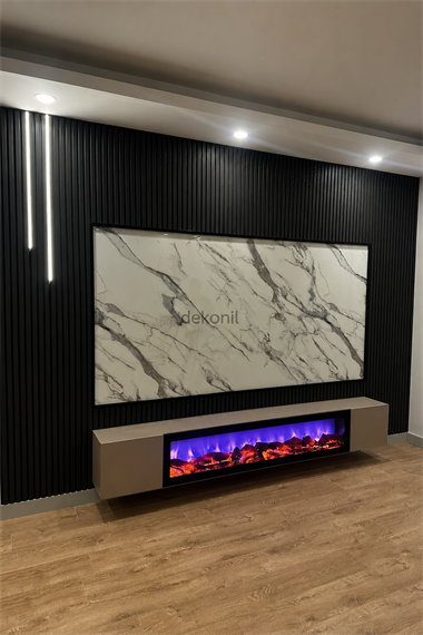 Siyah MDF Lambri, Lux Duvar Paneli 12 cm