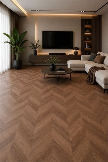 SPC Ceviz Balık Sırtı Zemin Parke – 30,5*120 cm 5mm 1 m²