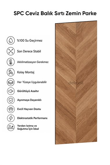 SPC Ceviz Balık Sırtı Zemin Parke – 30,5*120 cm 5mm 1 m²