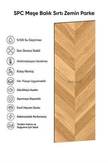 SPC Meşe Balık Sırtı Zemin Parke – 30,5*120 cm 5mm 1 m²