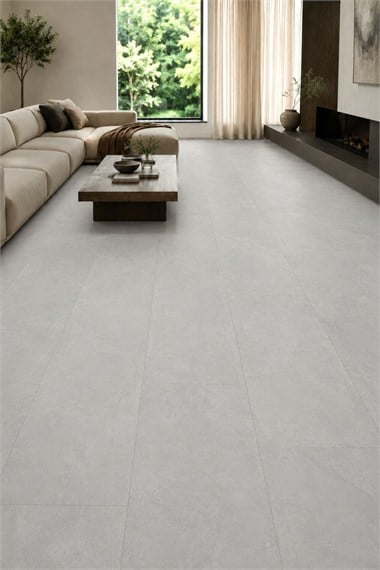 SPC Gri Beton Parke – Su Geçirmez Zemin Paneli 30,5*120 cm (Paket: 6 Adet / 2,23 m²)