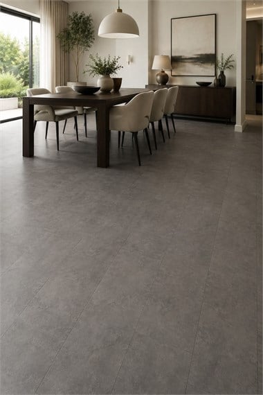 SPC Koyu Beton Parke – Su Geçirmez Zemin Paneli 30,5*120 cm (Paket: 6 Adet / 2,23 m²)