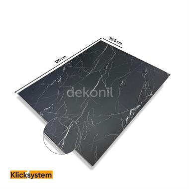 SPC Parke Siyah Mermer Desenli – Su Geçirmez Zemin Paneli 30,5*120 cm (Paket: 6 Adet / 2,23 m²)