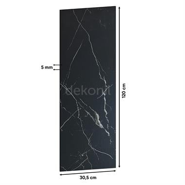 SPC Parke Siyah Mermer Desenli – Su Geçirmez Zemin Paneli 30,5*120 cm (Paket: 6 Adet / 2,23 m²)