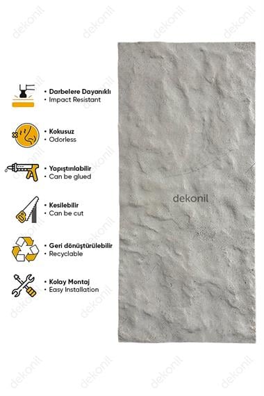 Taş Dokulu EPS Duvar Paneli Beyaz 50*120 cm