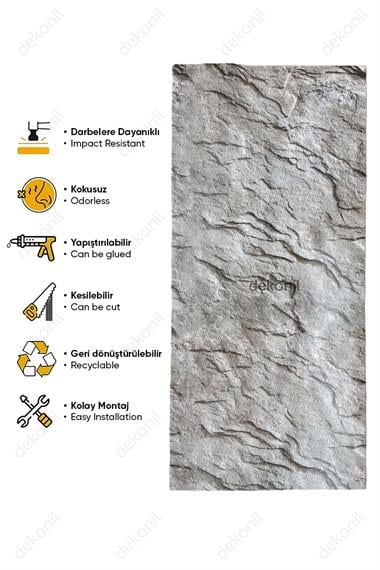 Taş Dokulu EPS Duvar Paneli Krem 50*120 cm